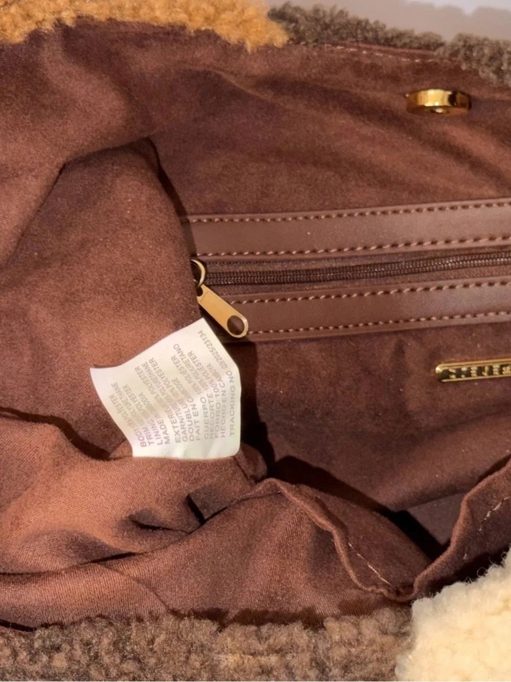 Steve Madden Cognac Multi BTully Patchwork Faux Shearling Hobo Bag NWT
